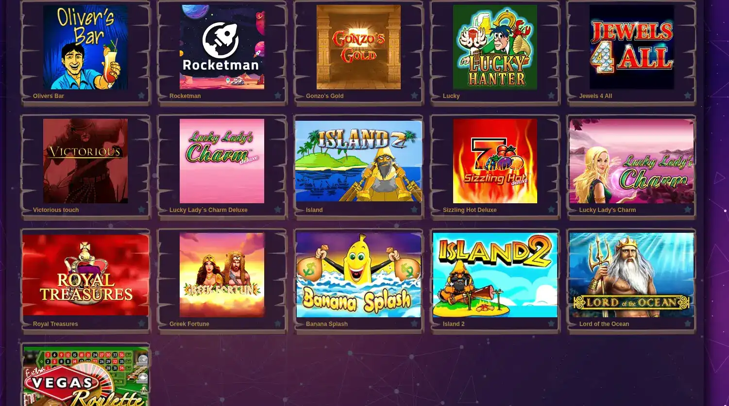 Vulkan Grand casino интерфейс игры